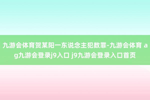 九游会体育贺某阳一东说念主犯数罪-九游会体育 ag九游会登录j9入口 j9九游会登录入口首页