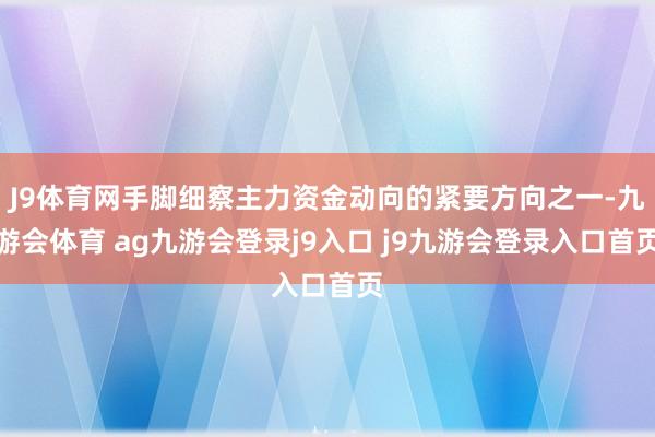 J9体育网手脚细察主力资金动向的紧要方向之一-九游会体育 ag九游会登录j9入口 j9九游会登录入口首页