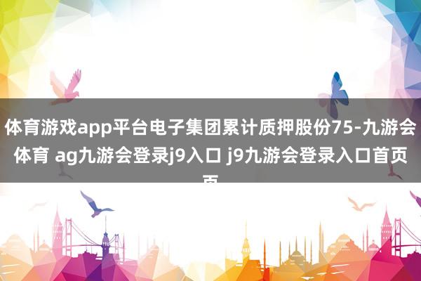 体育游戏app平台电子集团累计质押股份75-九游会体育 ag九游会登录j9入口 j9九游会登录入口首页