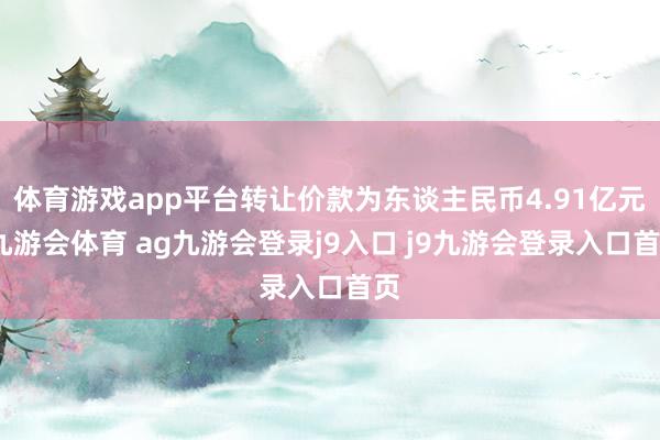 体育游戏app平台转让价款为东谈主民币4.91亿元-九游会体育 ag九游会登录j9入口 j9九游会登录入口首页